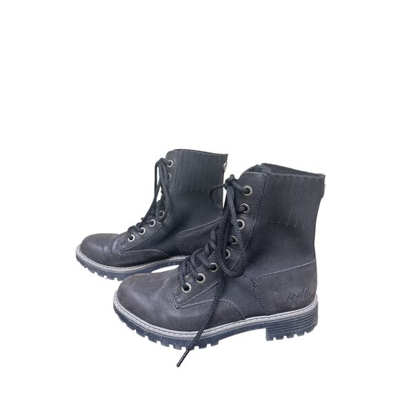 Blowfish Black Moto Booties Lace up Winter Vegan Leather Neutral Walk Size 6.5 - Picture 3 of 12